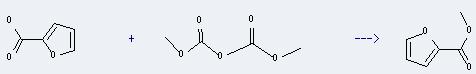 Dimethyl dicarbonate can react with furan-2-carboxylic acid to get furan-2-carboxylic acid methyl ester